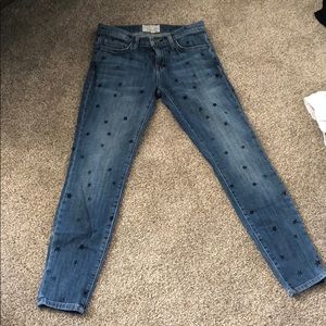 Current/Elliott jeans with navy blue stars on them